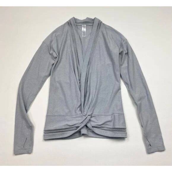 Ivivva Girls on The Move‎ Long Sleeves Twist Shrug Wrap Top Casual Gray Size 10 - Picture 1 of 12